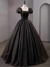 Black Ball Gown Square Neck Quinceanera Dress Sweet 16 Dress - DollyGown